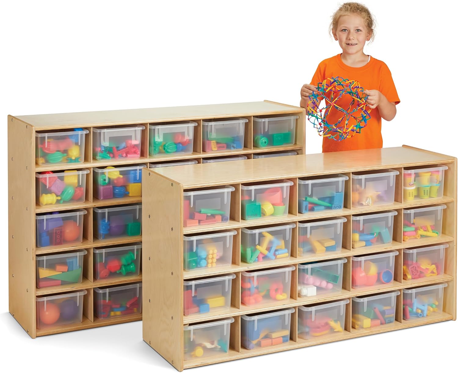 Jonti-Craft YoungTime 7040YT 20 Cubbie-Tray Storage Without Bins, Birch - Wood