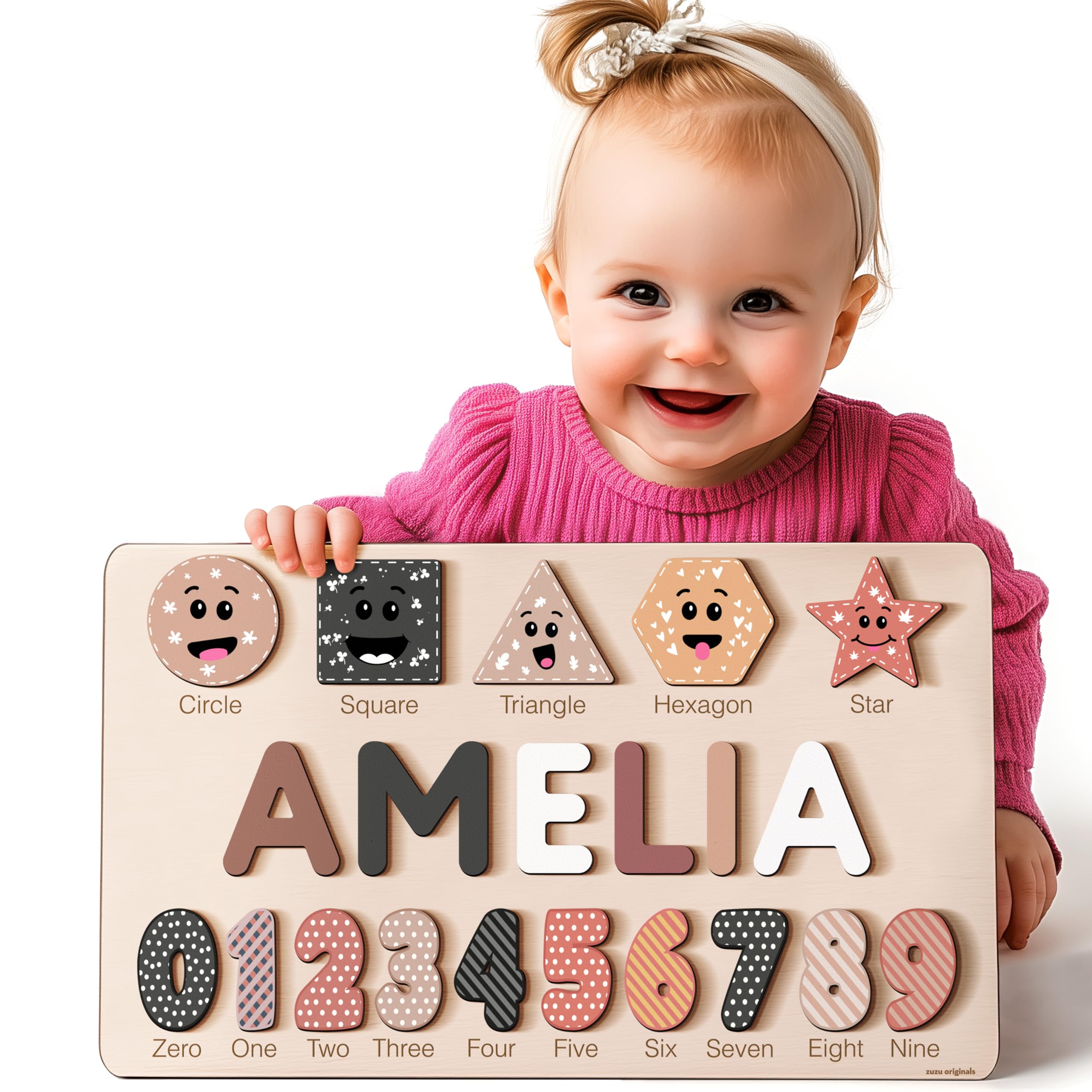 Custom Wooden Name Puzzle, Toddler Toys, Baby Girl Gifts, Gift for Kids, 1st Birthday Gift, Unique New Baby Gift, Wooden Puzzle