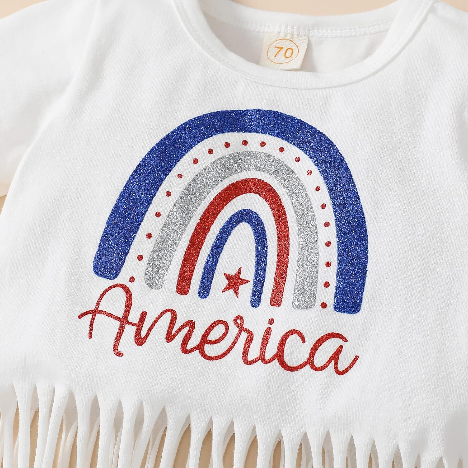 Baby Girl 4th of July Outfit Newborn Tassels T-Shirt Top Shorts Set Toddler Memorial Day American Flag Clothes - Image 3