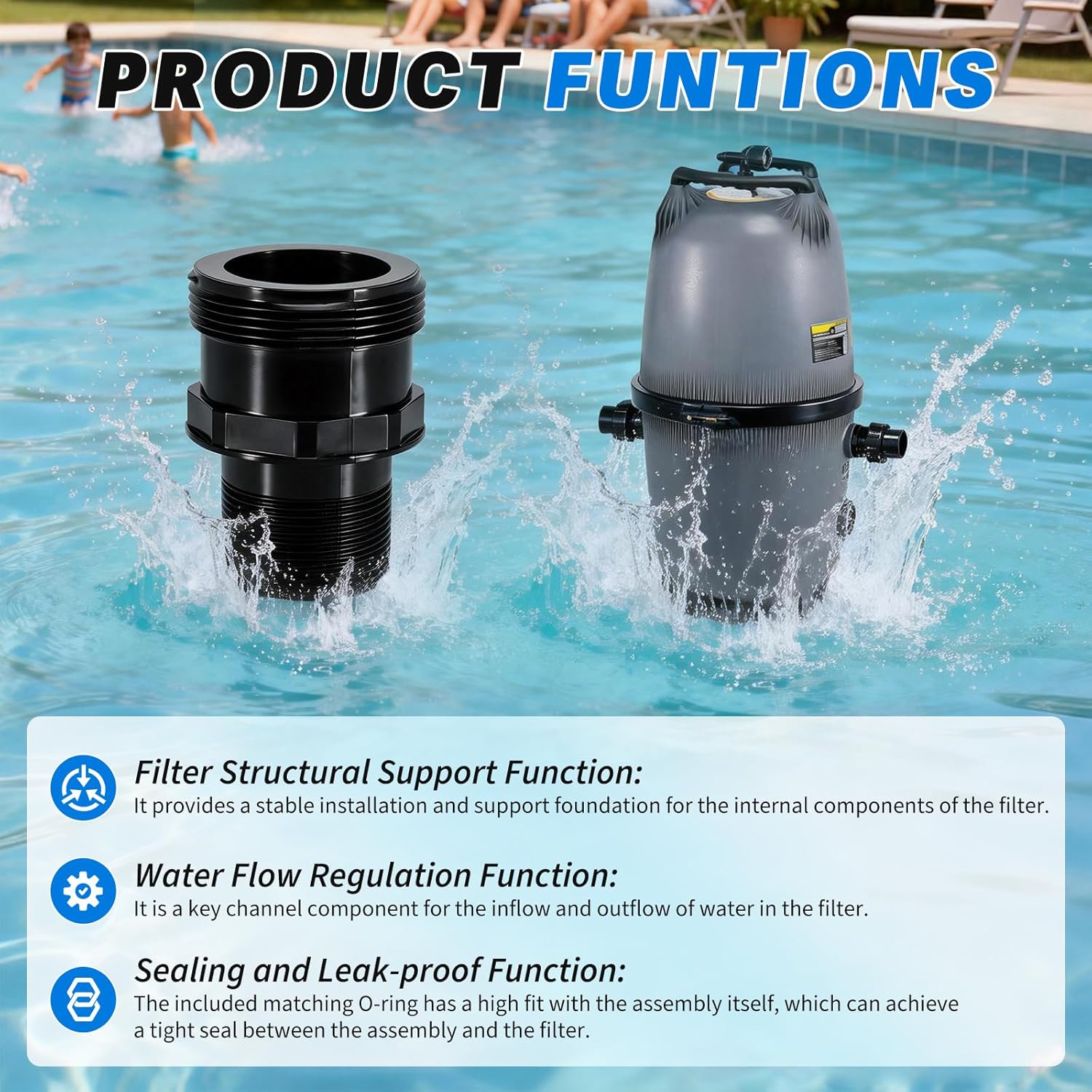 R0465600 Bulkhead Assembly with O-Ring Compatible with Zodiac Jandy CV340 CV460 CV580 DEV48 DEV60 Cartridge & D.E. Pool and Spa Part Filters