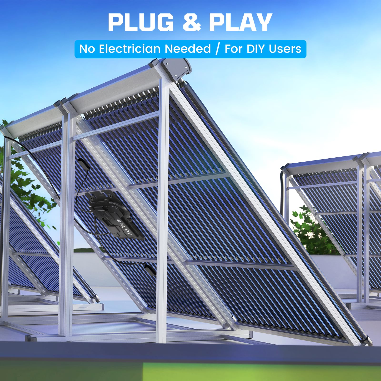 500W Solar Micro Inverter Mikrowechselrichter MPPT | 97% Effizienz IP65 mit WiFi und Bluetooth Plug & Play Inverter Ideal für Balkon und Außenkraftwerk