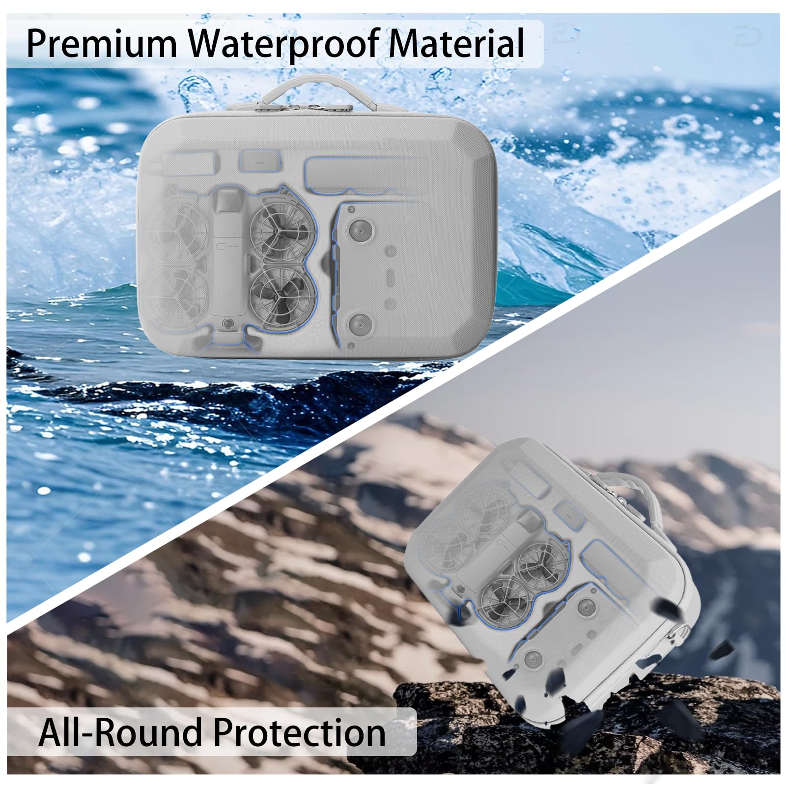 Étui Case pour DJI Neo 2 Sac, Sacoche pour DJI Neo 2 Fly More Combo Accessoires Housse, pour Manette RC-N3/Batterie Neo2 Transport Boîte de Voyage Valise Compacte, pour Rangement Drone