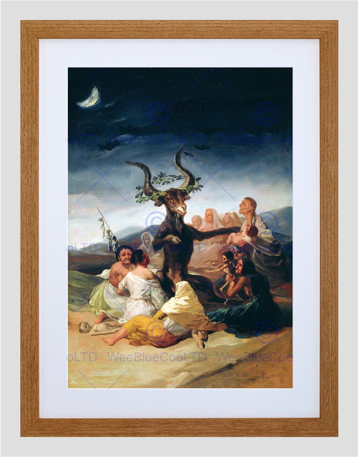 Wee Blue Coo Painting Fantasy Landscape Goya Witches Sabbath Framed Wall Art Print