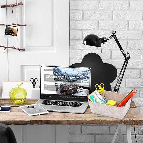 Miniatura 10 de Welaxy Organizador de cajones y compartimentos para almacenamiento de oficina, paquete de 5 unidades (carbón)