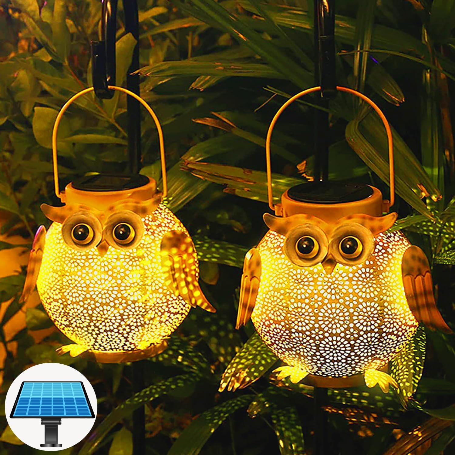 Solar Hanging Lantern LED Lights Yard Patio Garden Lamp Outdoor Decor Waterproof - View #3