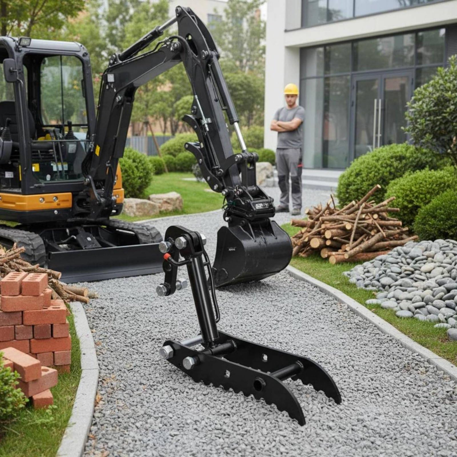 Hydraulischer Bagger-Daumen für lange Lebensdauer, einfach zu installieren, ideal für Landschaftsgärtner und Landwirte, 25-Achsen-Einloch-Design