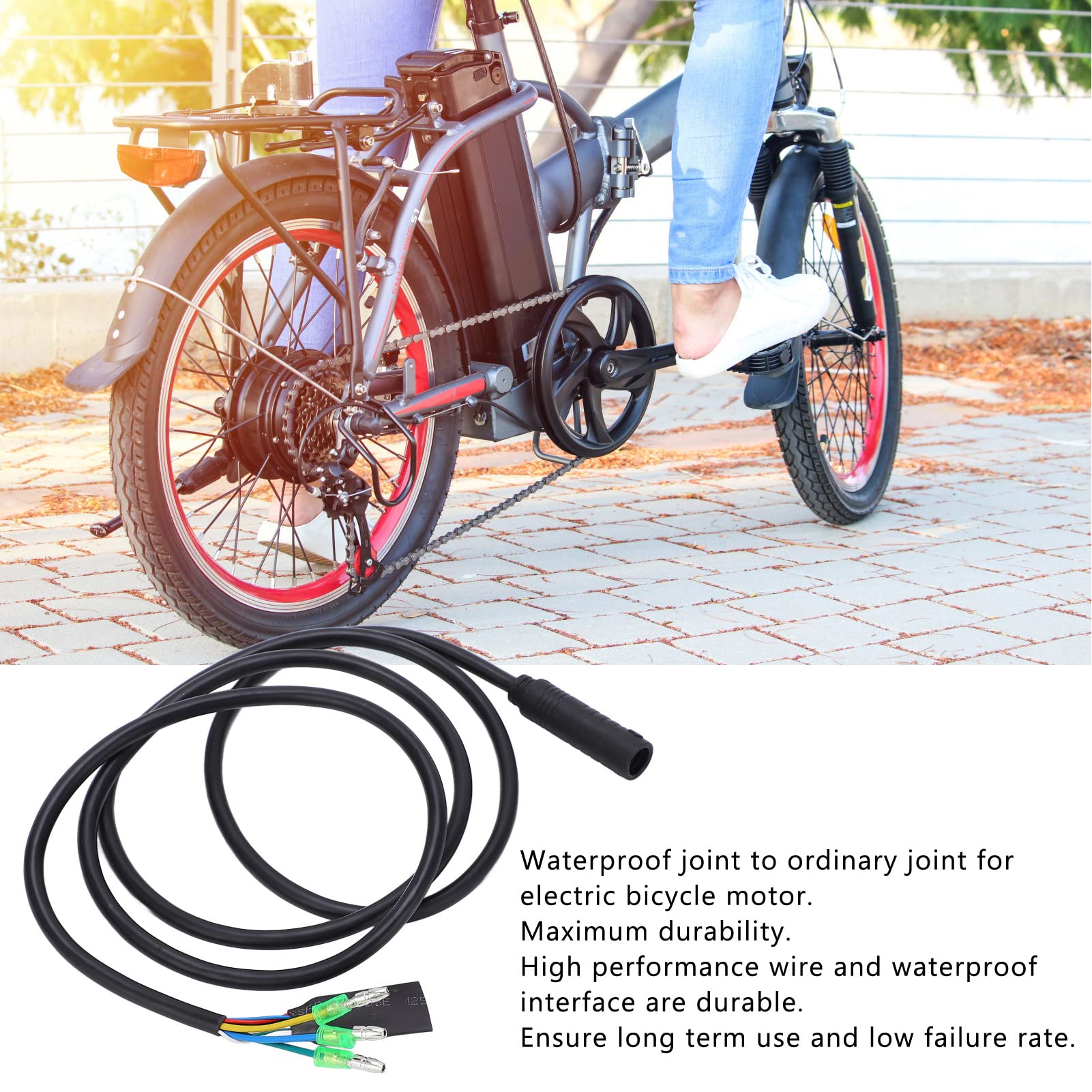 BuyWeek Cavo di Prolunga Motore E-Bike, 1300mm in ABS con Femmina Impermeabile Spina a 9 Pin