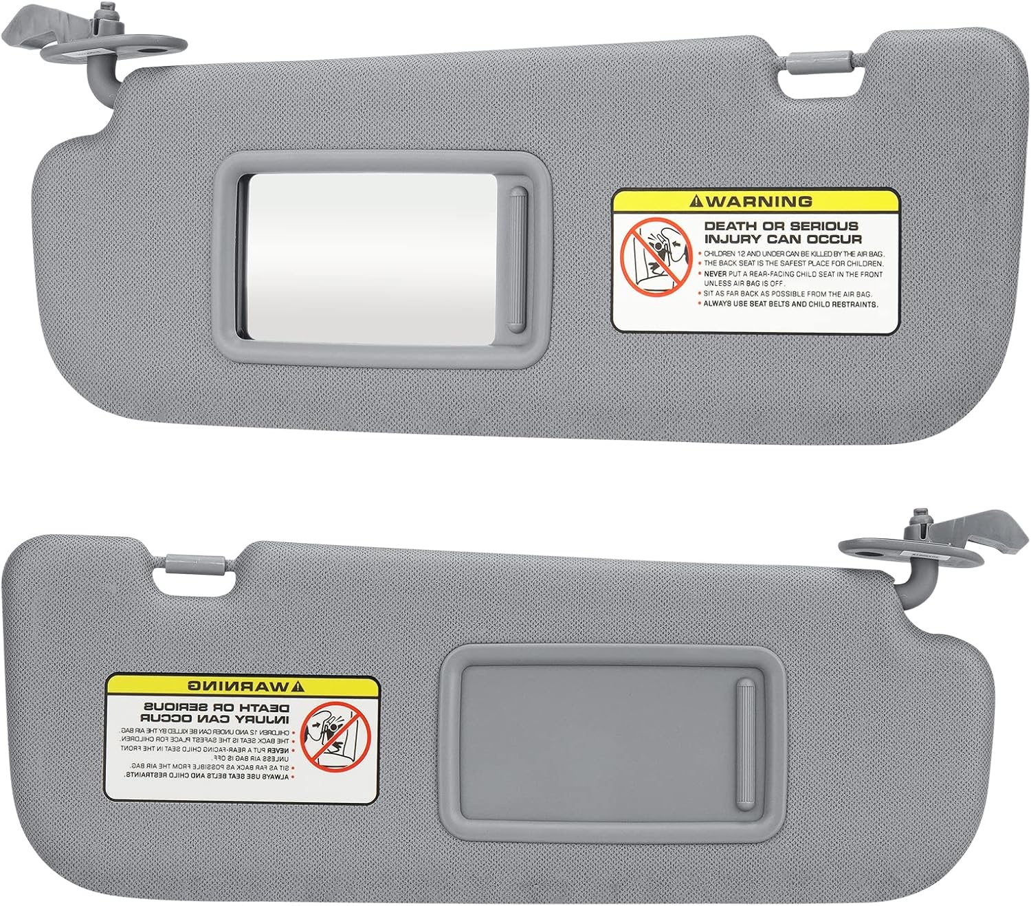 Youxmoto for Hyundai Elantra Gray Left Driver and Right Passenger Side Sun Visor, Replacement for Hyundai Elantra 2011 2012 2013 2014 2015 Replaces# 852103X000TX, 852203X000TX