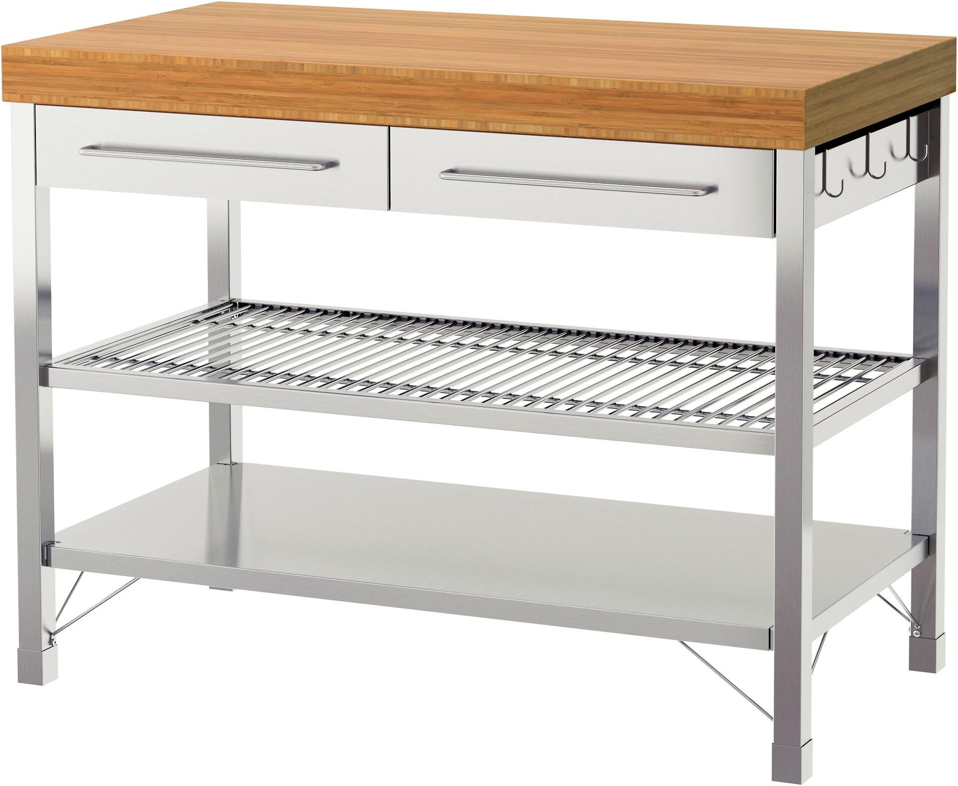 IKEA RIMFORSA Work Bench, Stainless Steel Color Stainless Steel, Bamboo