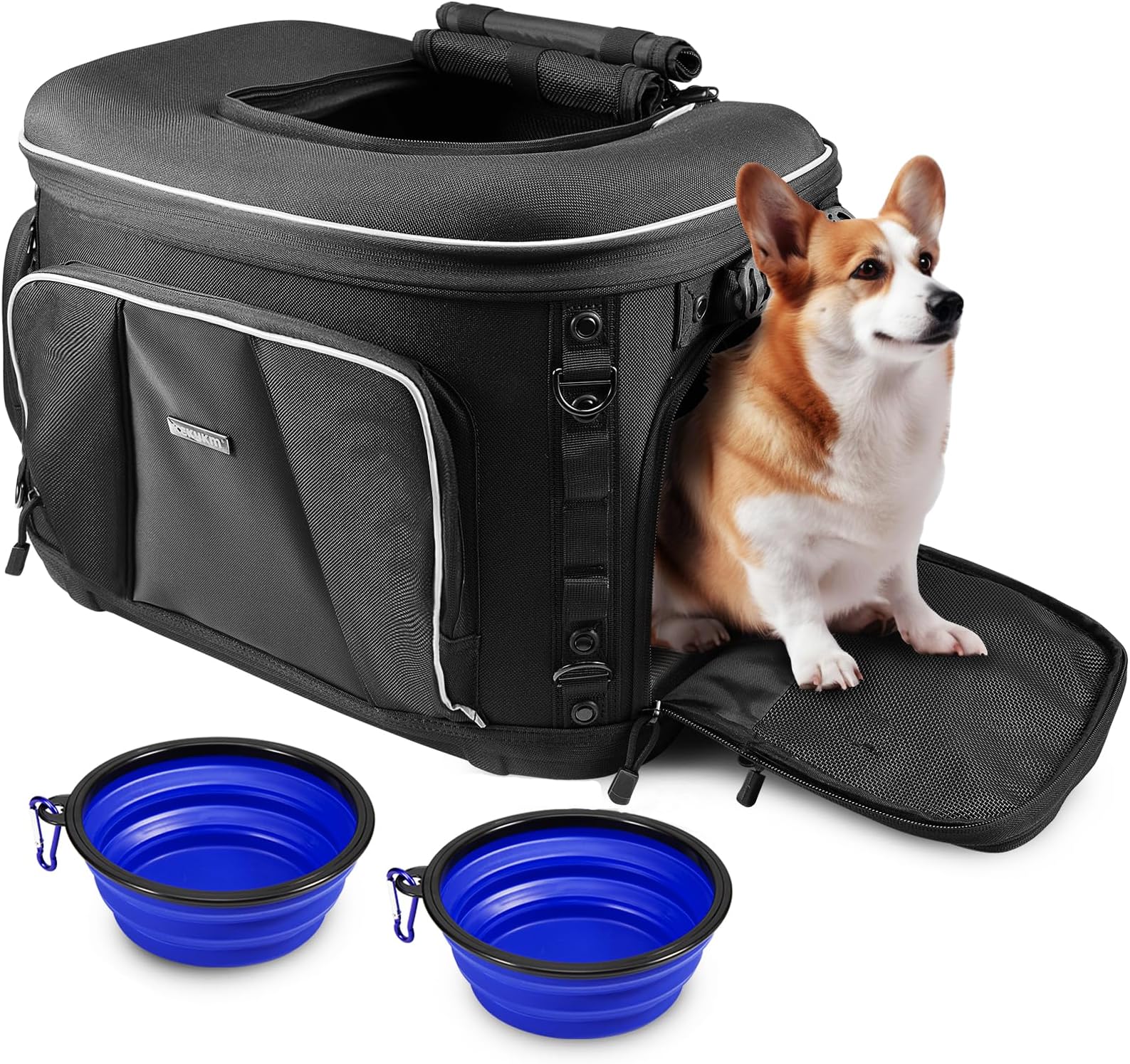 Motorcycle Pet Carrier Crate for Small Medium Dog Cat 5lbs to 20lb Dog Motorcycle Carriers for ATV Car Outdoor Riding Hiking Camping