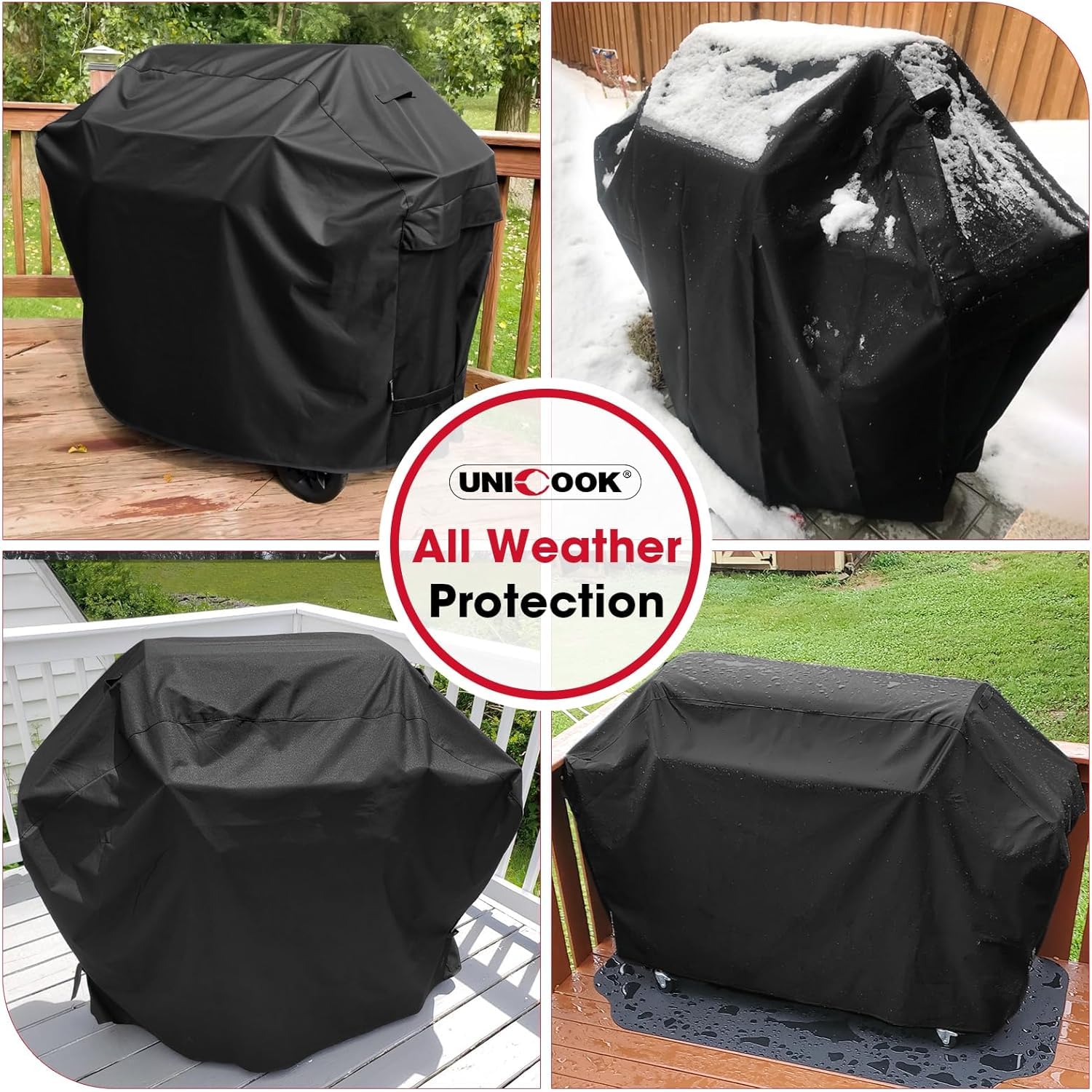 Cubierta para parrilla de 57 pulgadas, cubierta de gas para barbacoa resistente al agua, protección para todo tipo de clima, compatible con parrillas Weber Charbroil, Nexgrill Kenmore y más,