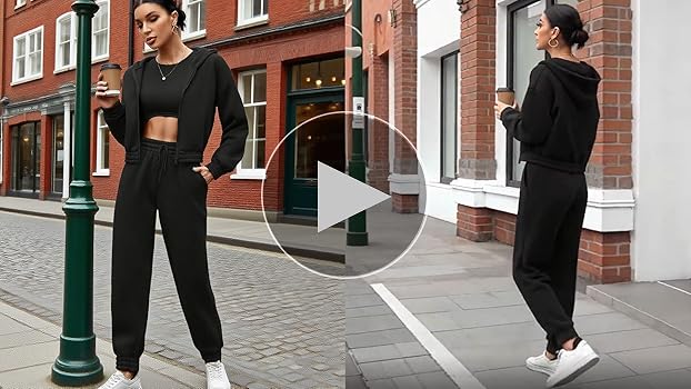 Amazon.com: Akmipoem Women's 3 Piece Outfits Sweatsuit Tracksuit