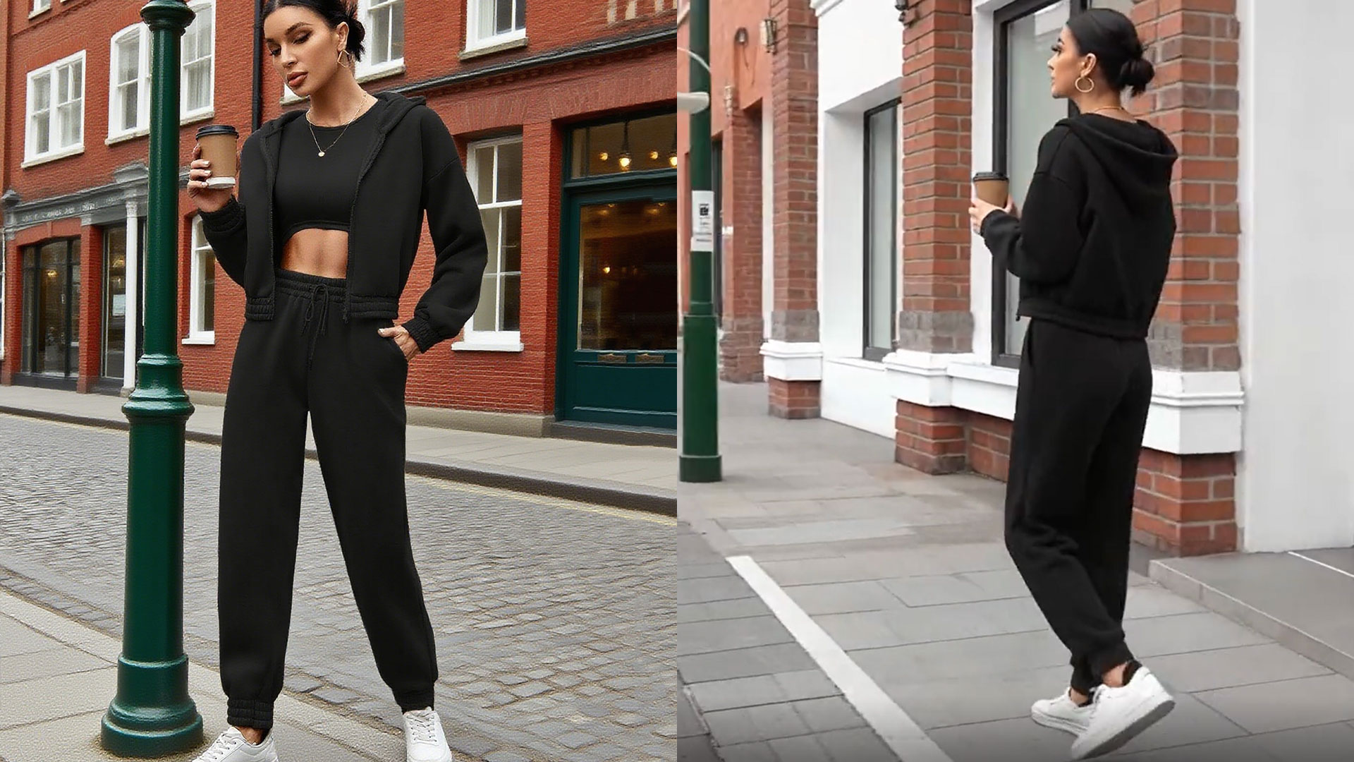 Women's 3 Piece Outfits Sweatsuit Tracksuit Matching Sets Full Zip