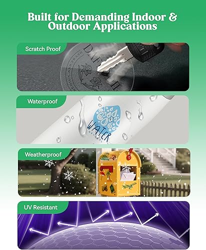 Miniatura 7 de Uinkit Papel adhesivo de vinilo 100% transparente para impresora de inyección de tinta, 15 hojas de papel adhesivo transparente imprimible de 8.5 x