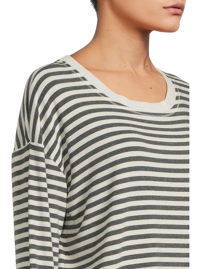White Mod-o-doc Long Sleeve Drop Shoulder Boxy Crew Neck Tee