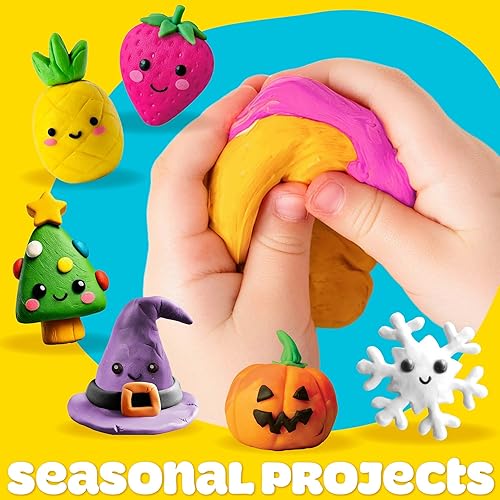 Miniatura 5 de Play-Doh Arcilla perfumada seca al aire, paquete de 2 unidades, 1 fresa rosa, 1 piña amarilla, artes y manualidades, suministros de manualidades,