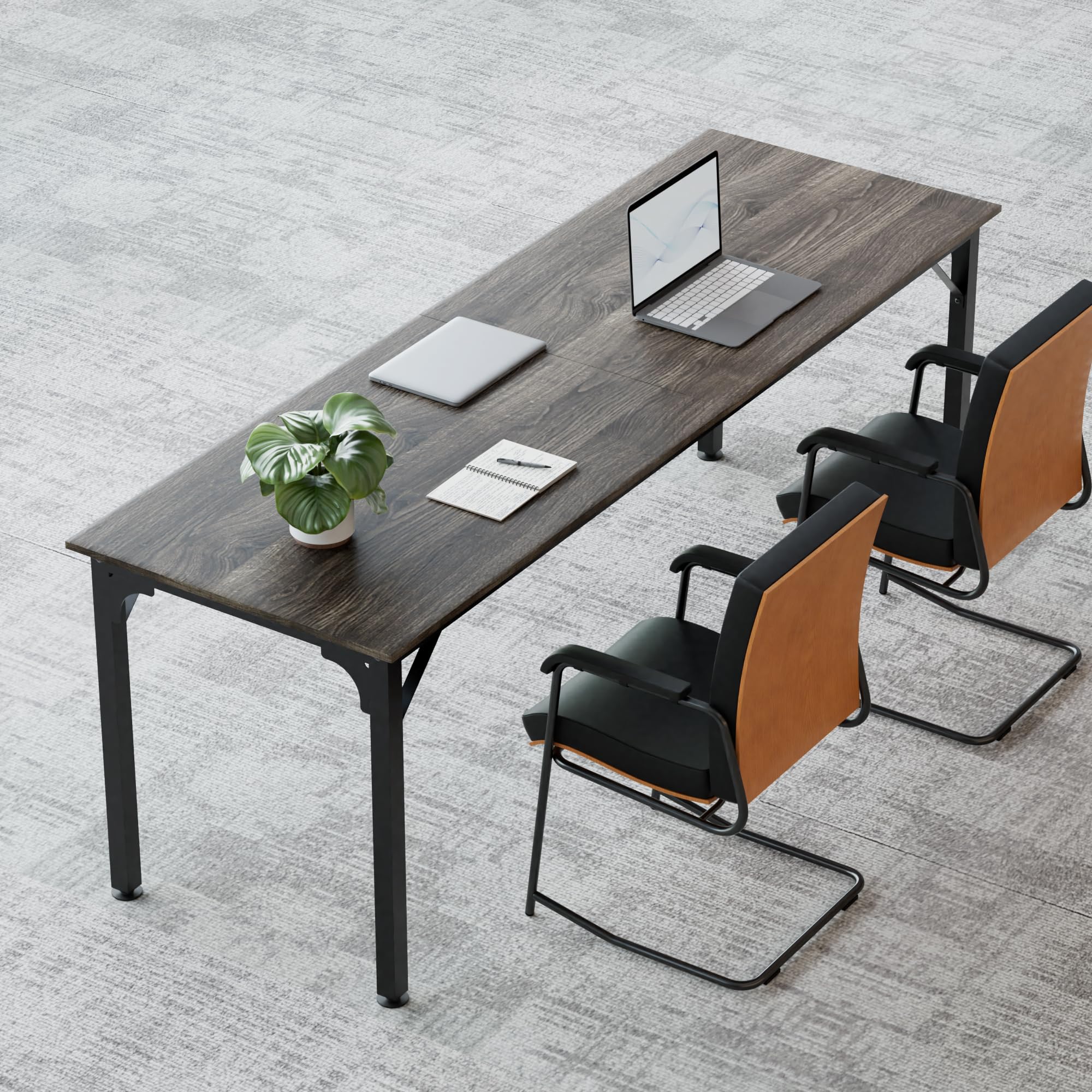 LAYIQDC 78.7 Inches Extra Long Desk,6.5ft Office Table with Flexible Configuration,Large Computer Table with Adjustable Footpads,Stable Structure,