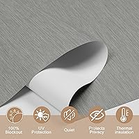 Vista 3 de Persianas enrollables opacas para ventanas, persianas enrollables sin cordones con cenefa de cassette, persianas de ventana de jacquard a rayas