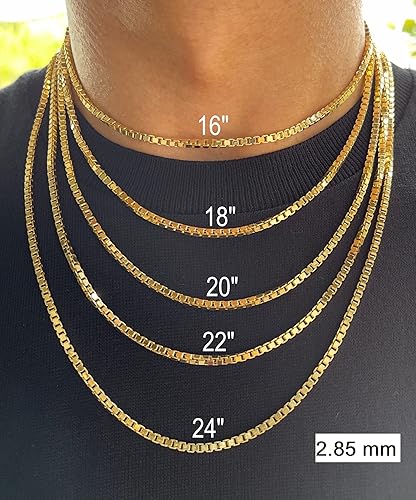 Miniatura 4 de Cadena de oro real de 14 quilates y 10 quilates 0.039 in, 0.049 in, 0.059 in, 0.069 in, 0.112 in, collar de cadena de eslabones de oro amarillo