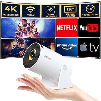 新品　手のひらサイズで最大300インチ！超小型スマートプロジェクター SP05 ポケットに収まる映画館＞ 188g手のひらサイズで最大300インチ