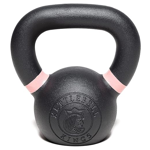 Kettlebell Kings Powder Coated Kettlebell Weights (5-90LB) For Women & Men | Durable Coating for Grip Strength, Rust Prevention, Longevity | American Style Weight Increments