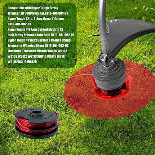 Miniatura 5 de JOJOCY Bobina de repuesto para recortadora, línea de recortadora de 0.065 pulgadas, 27 pies, adecuada para Hyper GT500WU HT18-401-002-01