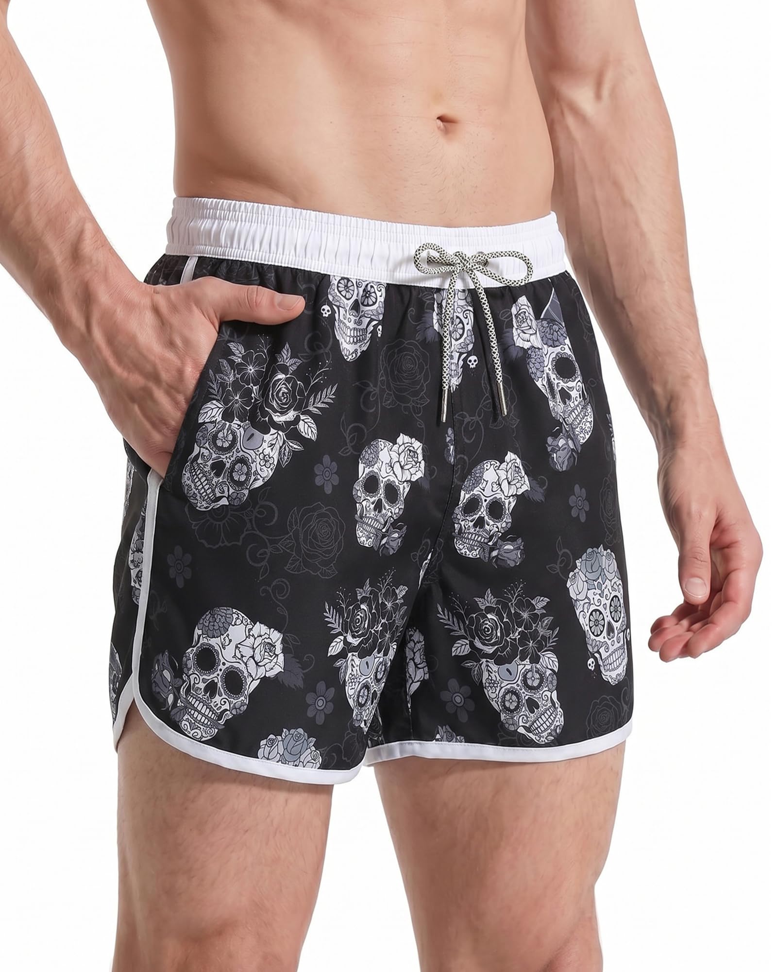maamgic Bañador Hombre de Natación Secado Rápido Interior de Malla Pantalones Cortos d'Aire Vintage 80s 90s Global Recycled Standard Global Recycled Standard Global Recycled Standard