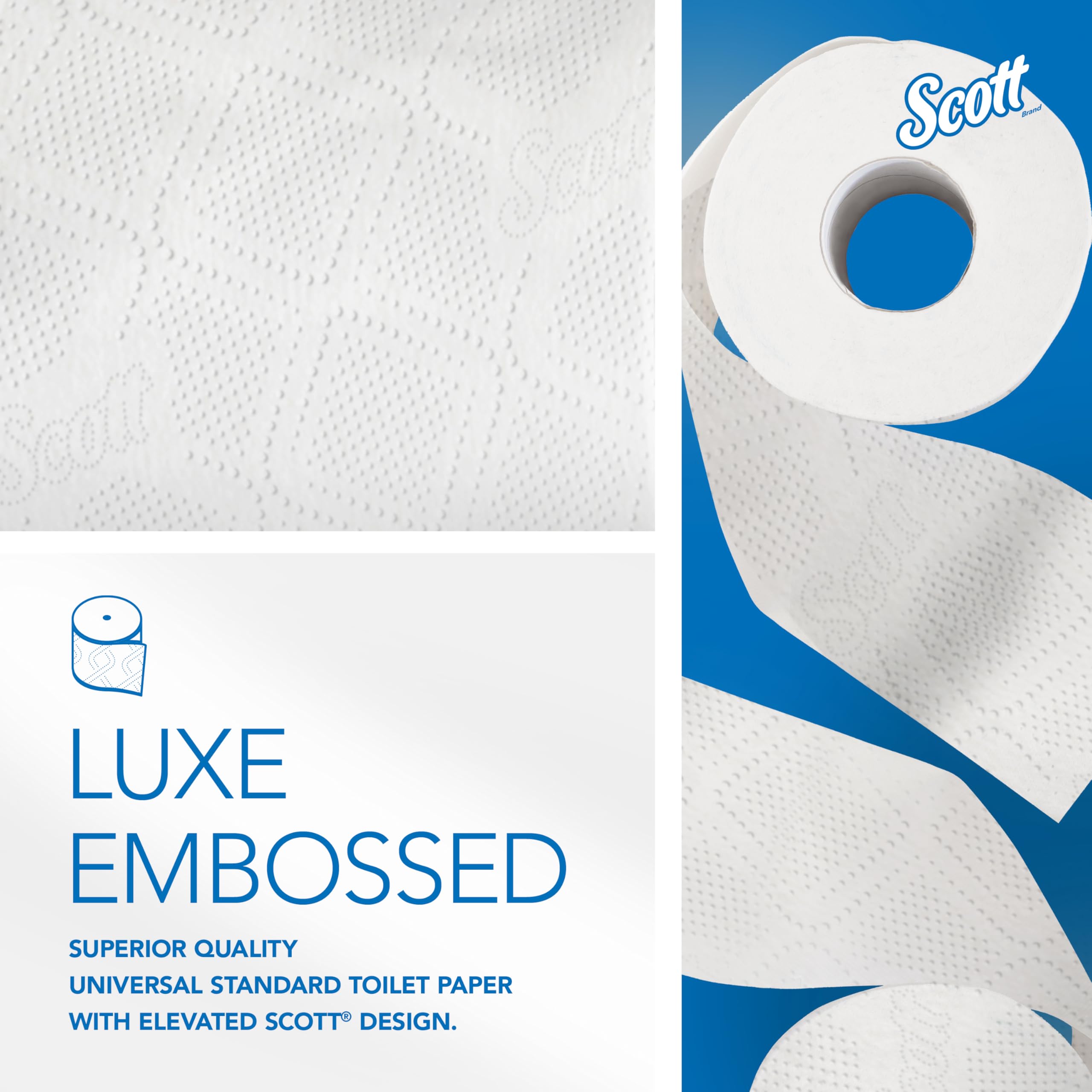Scott Essential Professional 100% papel higiénico a granel de fibra reciclada para negocios (13217), rollos estándar de 2 capas, blanco, 80 rollos/caja, 506 hojas/rollo (el embalaje puede variar)