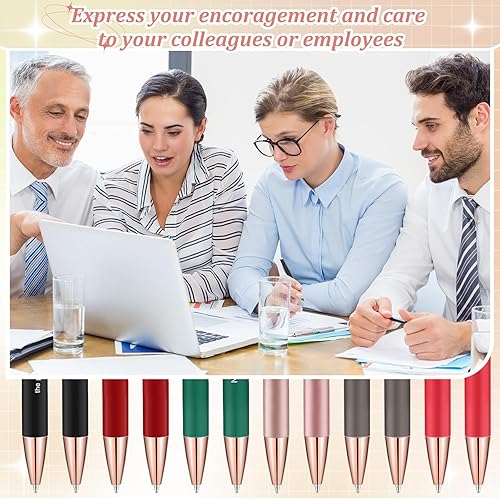 Miniatura 5 de Outus 72 bolígrafos de agradecimiento para empleados a granel, con punta de lápiz capacitivo, inspiradores de tinta negra de metal, para