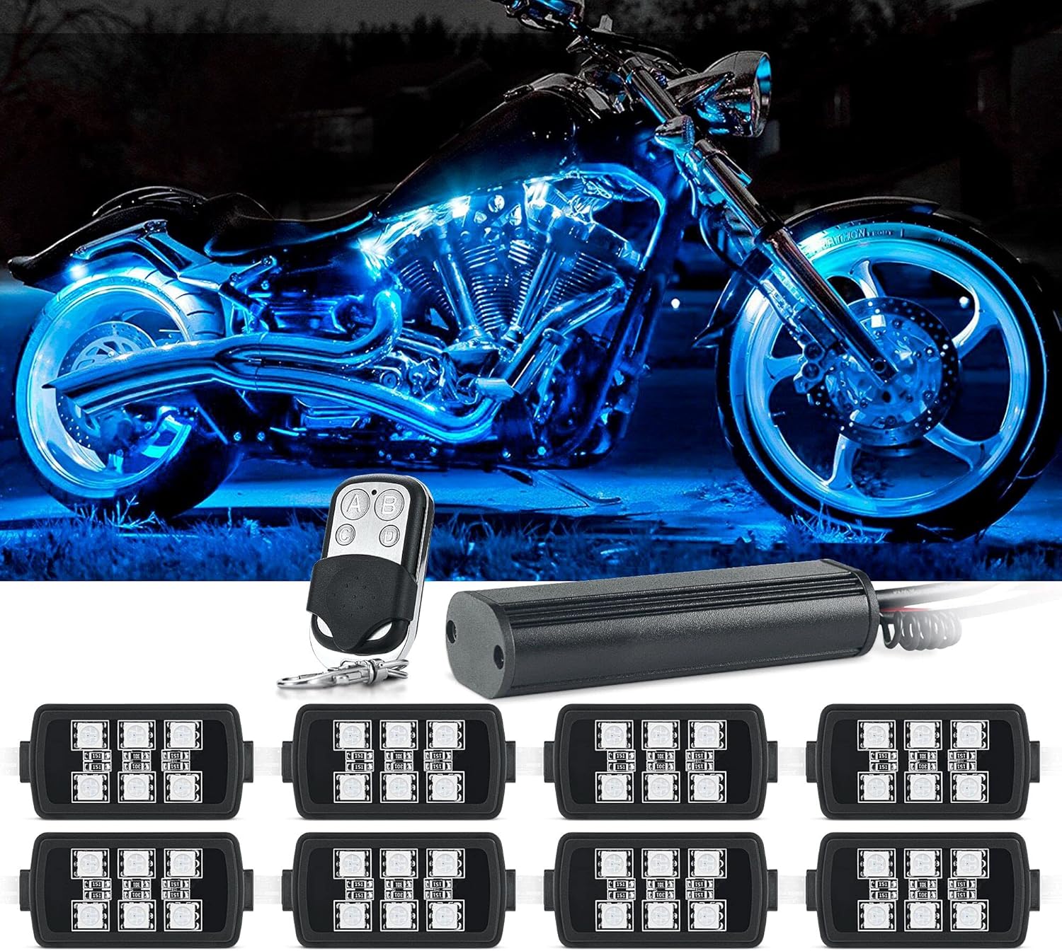 MICTUNING motorcycle led light kit MultiColor Neon RGB