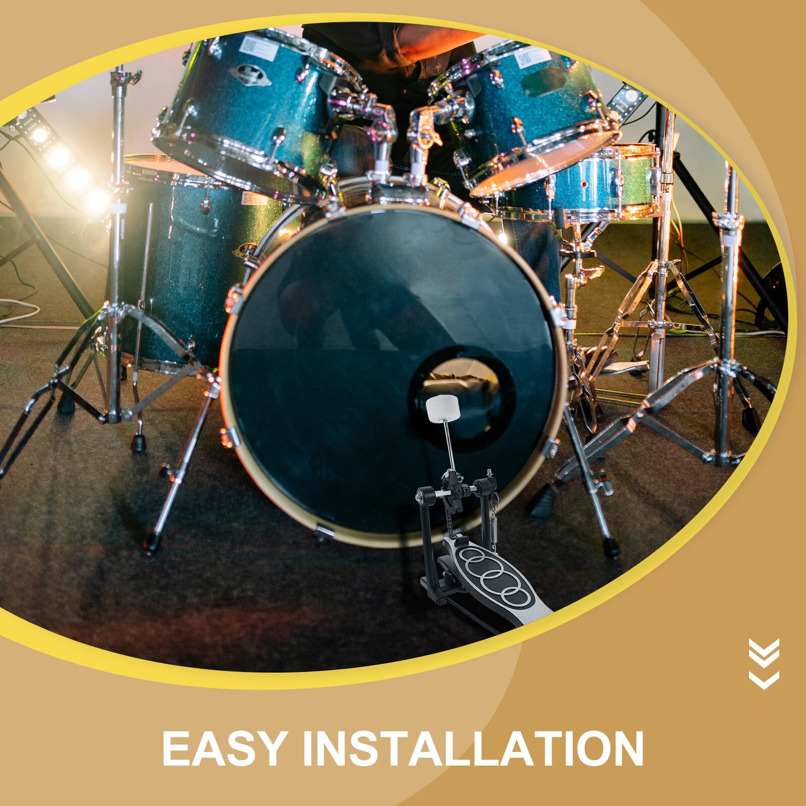 Singolo Grancassa Batteria in Lega di Alluminio con Martello in Feltro Antiscivolo per Kit Batteria Acustica ed Elettronica Accessorio Ricambio Versatile per Percussionisti e