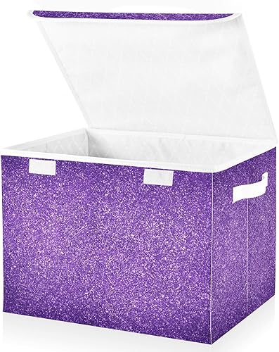 Miniatura 9 de GAIGEO Contenedores de almacenamiento plegables con purpurina dorada y rosa, apilables, organizadores y almacenamiento, contenedores de