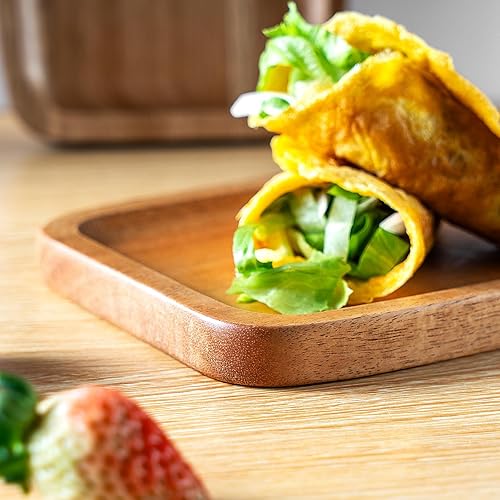 Miniatura 6 de James.F - Juego de 2 platos de picnic para aperitivos, bandeja de madera de acacia con soporte para vino, mini charcutería de queso para servir