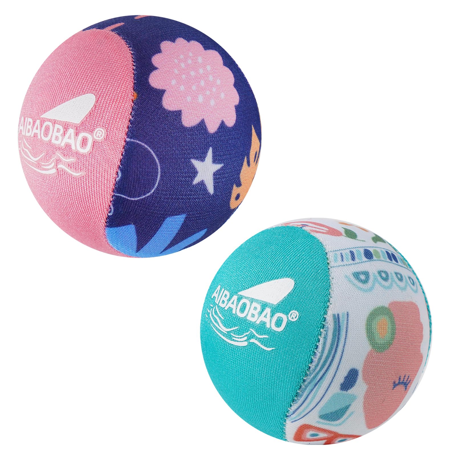 Pelota de Agua Que Rebota 2 PCS Ø55mm, Pelotas Saltarinas para Piscina y Playa, Reutilizables de Secado Rápido con Funda de Lycra, Juegos de Verano para Niños y Adultos (Rosa + Verde)