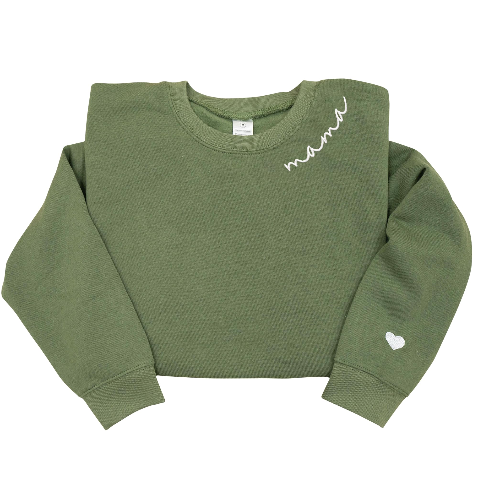 IZI POD Mom Mama Grandma Embroidered Crewneck Sweatshirt