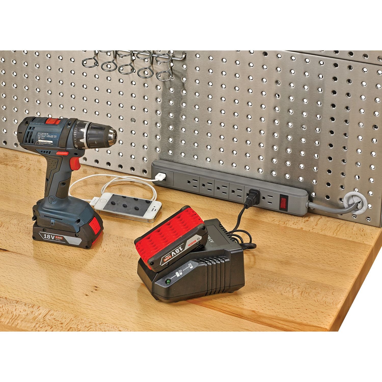 Seville Classics UltraHD Stainless Steel Pegboard Workcenter product thumbnail 4