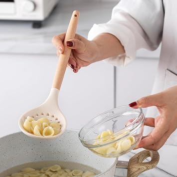 Country KitchenSilicone Cooking Utensils, 14 Pc Kitchen Utensil Set, Easy to Clean Wooden Kitchen Utensils, Cooking Utensils for Nonstick Cookware, Kitchen Gadgets and Spatula Set