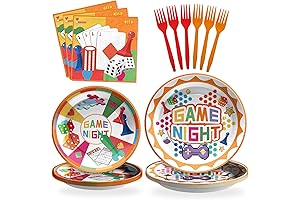 SCIONE 96-Piece Game Night Party Supplies