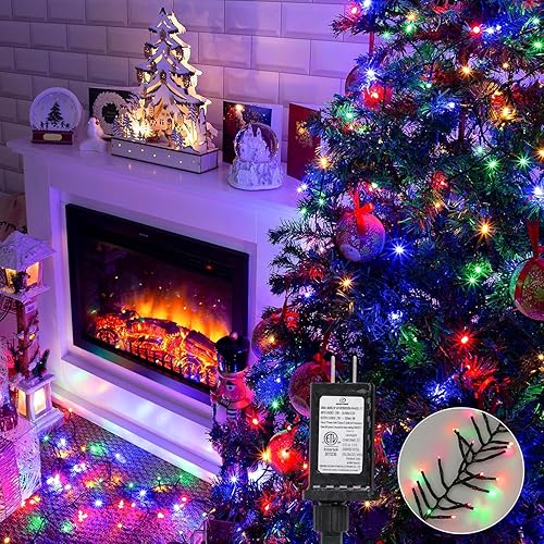 Miniatura 15 de EcoNour Luces centelleantes para árbol de Navidad | Luces de racimo para exteriores, tira de luces de petardo de Navidad con 8 modos, función de