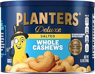 PLANTERS Deluxe Whole Cashews, 8.5 oz Canister
