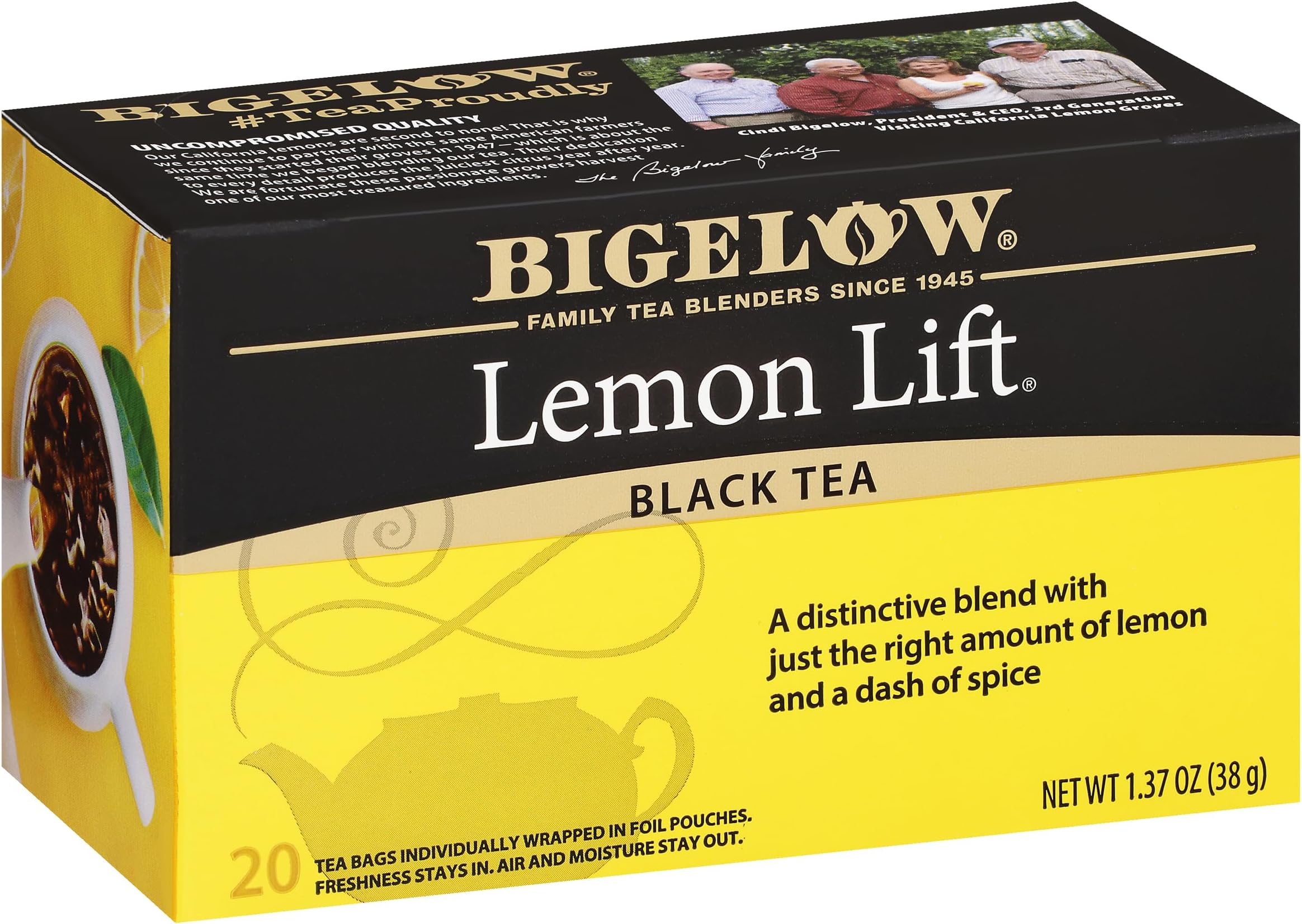 Bigelow Tea Lemon Lift Black Tea, Caffeinated Tea with