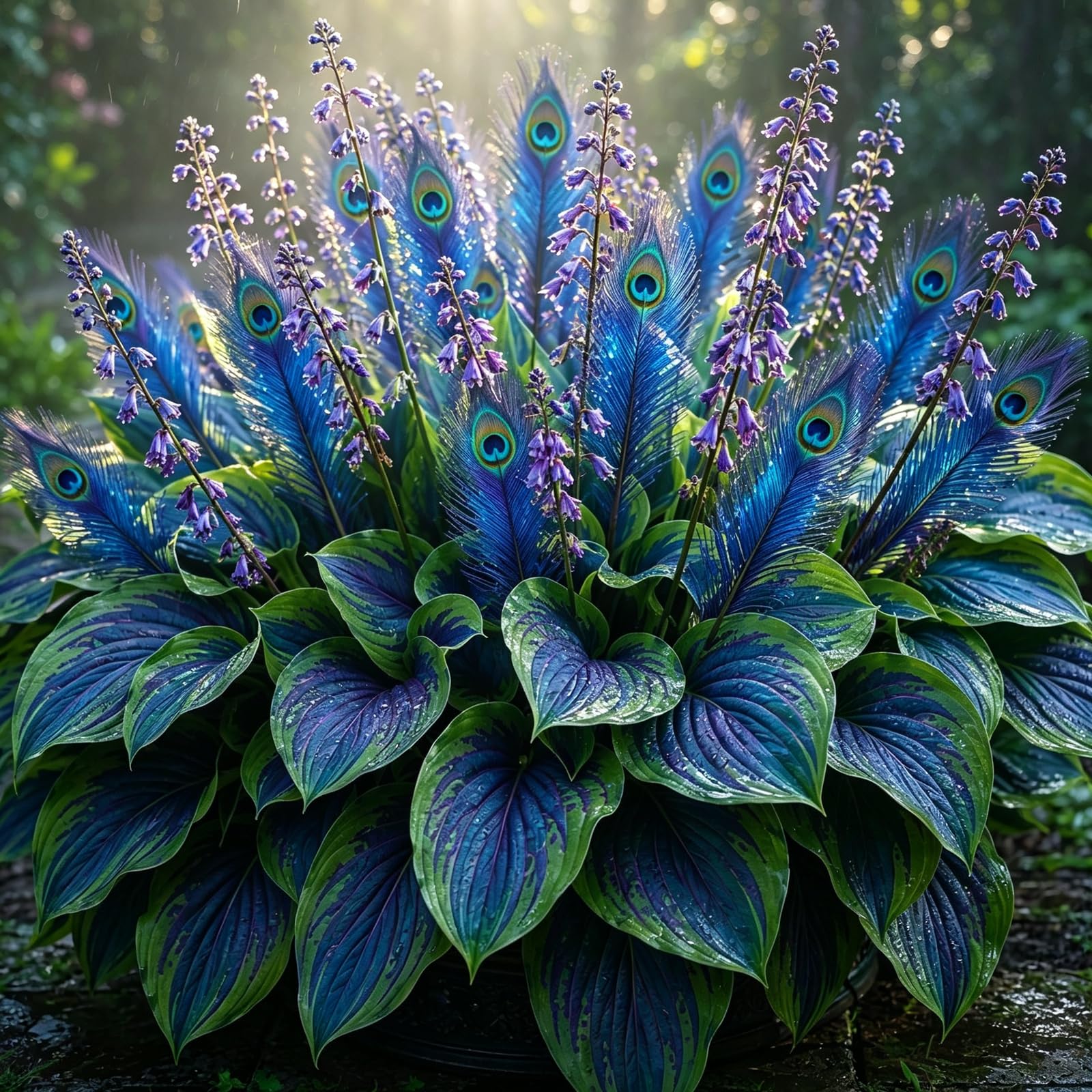 Brilliant Peacock Flame Hosta-for UK,Potted-Plants,Hosta Plants for Garden,Excellent Display-2000Count-E