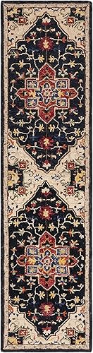 Miniatura 22 de SAFAVIEH Aspen Collection APN511H - Alfombra de lana bohemia hecha a mano de 8 x 10 pies, color carbón y crema