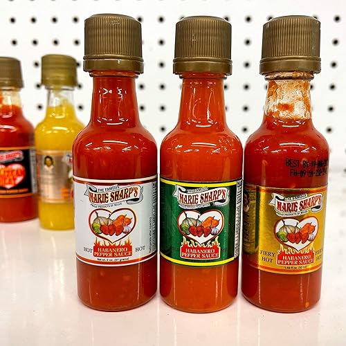 Miniatura 3 de Marie Sharps Paquete de 7 mini muestras de salsa picante 169 onzas tamaño de viaje Habanero salsa de pimienta