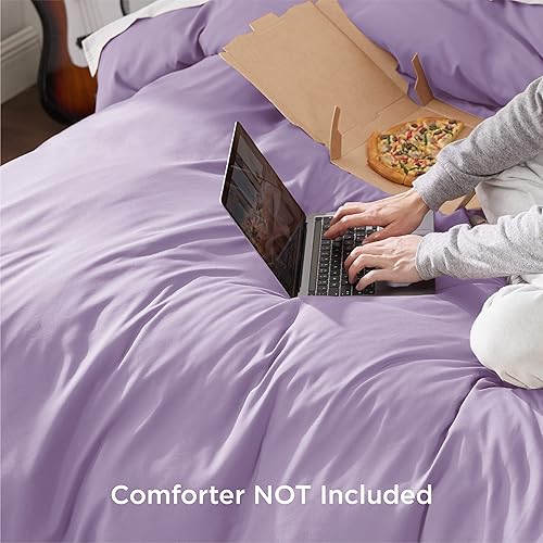 Miniatura 2 de Bedsure Funda de edredón orquídea en flor, talla Queen, de suave microfibra cepillada, para niños, cierre de cremallera, 3 piezas 1 funda de edredón