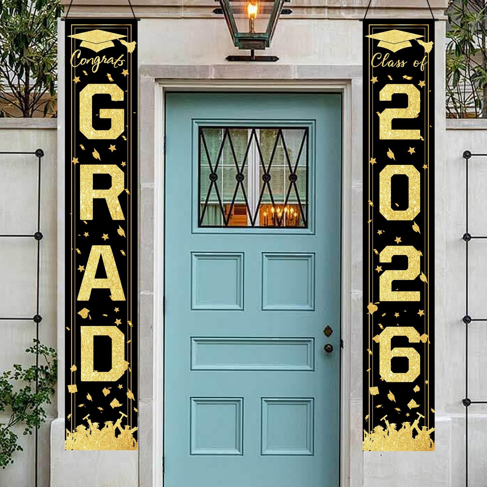 Striscione di laurea classe 2026 decorazioni per porta congratulazioni festa