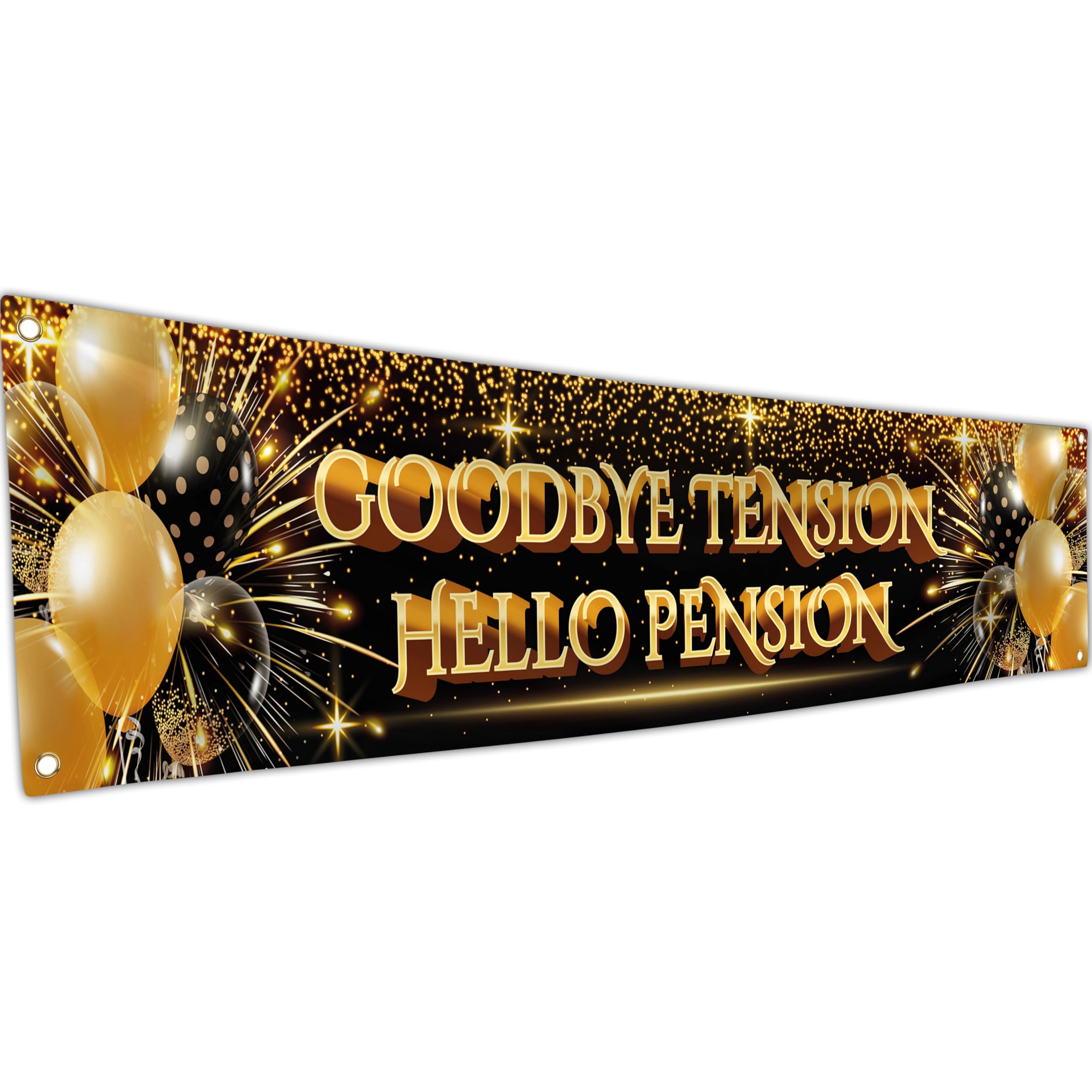 KASKANA Retirement Banner - Black and Gold - 180 x 40cm