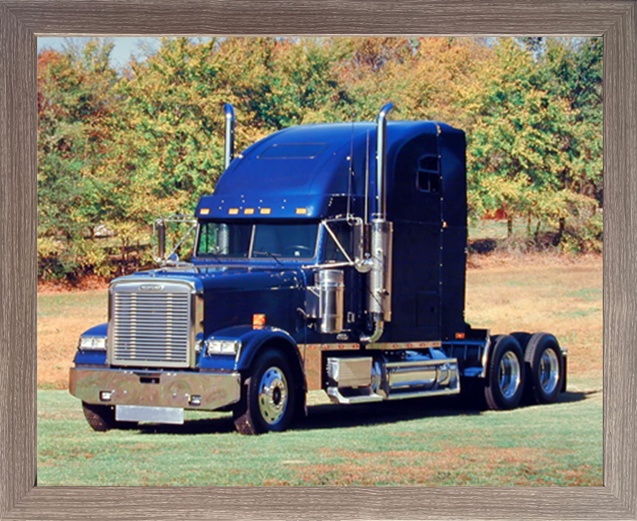 StephenKenny 活版印刷 ポスター TRUCK FURNITURE Amazon.com: Framed Wall Decoration Freightliner Blue Diesel