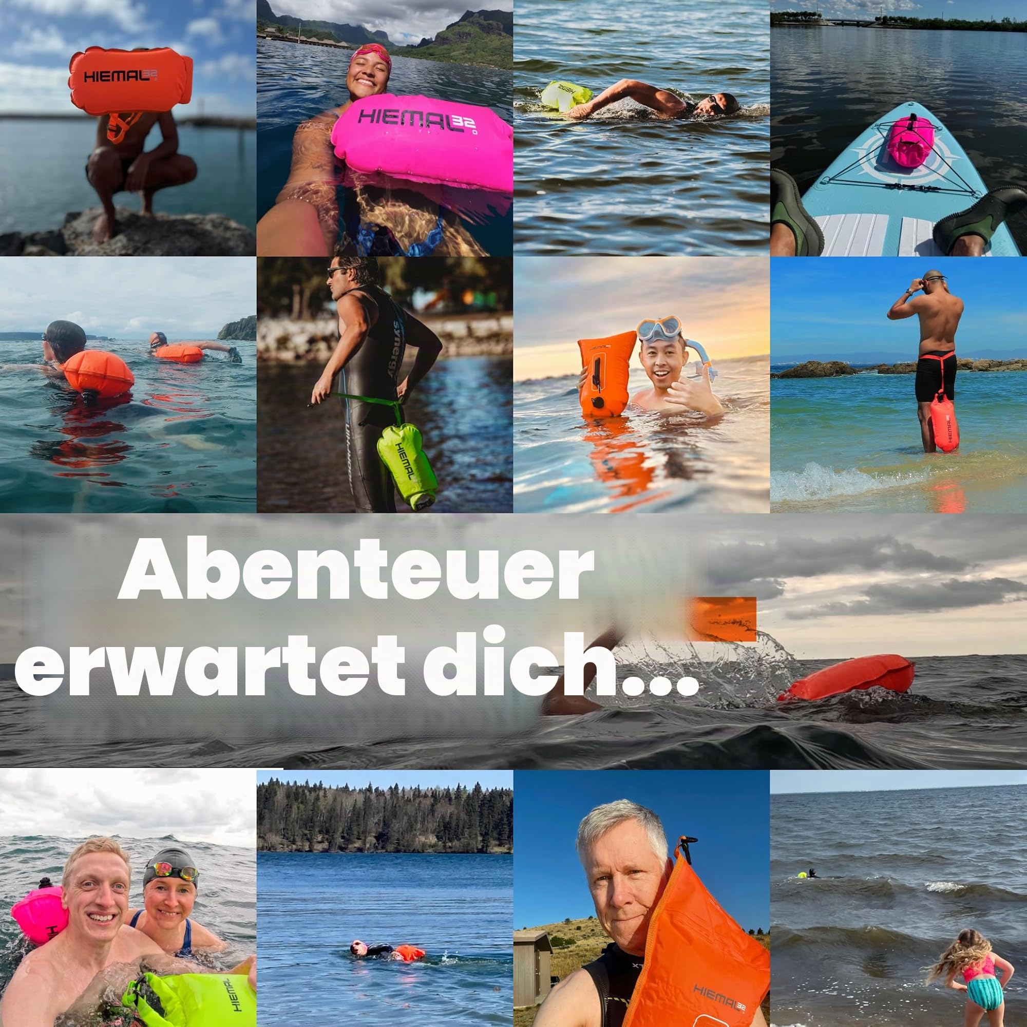 Schwimmboje für offenes Wasser mit Trockensack, 15 l, vollständig wasserdichte Schwimmblase – sicher mit höherer Sichtbarkeit, gehärtetes Nylon und Ruhegriff, Schwimmboje – offene Wasserboje für alle