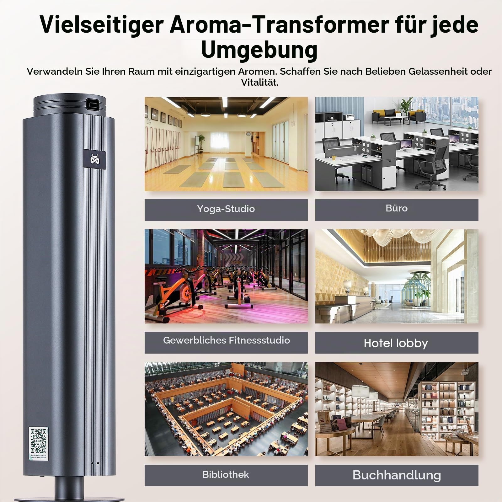 Mxmoonant wasserlose Duftmaschine, 500ml Flasche | App/Fernbedienung, 2000m³, Erkennung ätherischer Öle, für Büro/Restaurant/Hotel